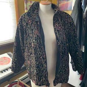 ‘rafael’ Zip Up Velvet Jacket